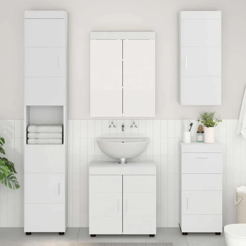 Vonios baldų rinkinys TULUM 5 pcs Balta 60 x 34 x 63 cm