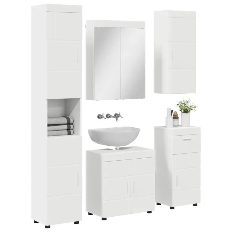 Vonios baldų rinkinys TULUM 5 pcs Balta 60 x 34 x 63 cm