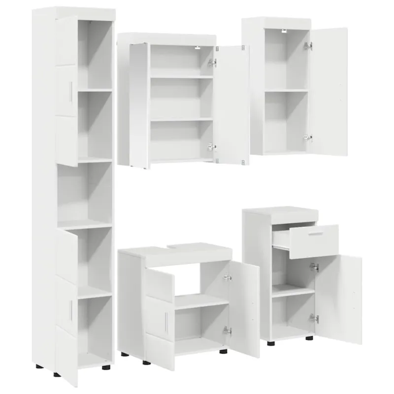 Vonios baldų rinkinys TULUM 5 pcs Balta 60 x 34 x 63 cm