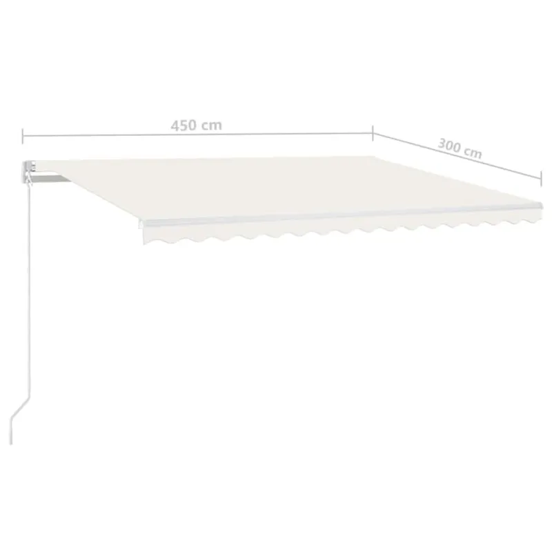 Automatinė markizė su LED/vėjo jutikliu, kreminė, 450x300cm