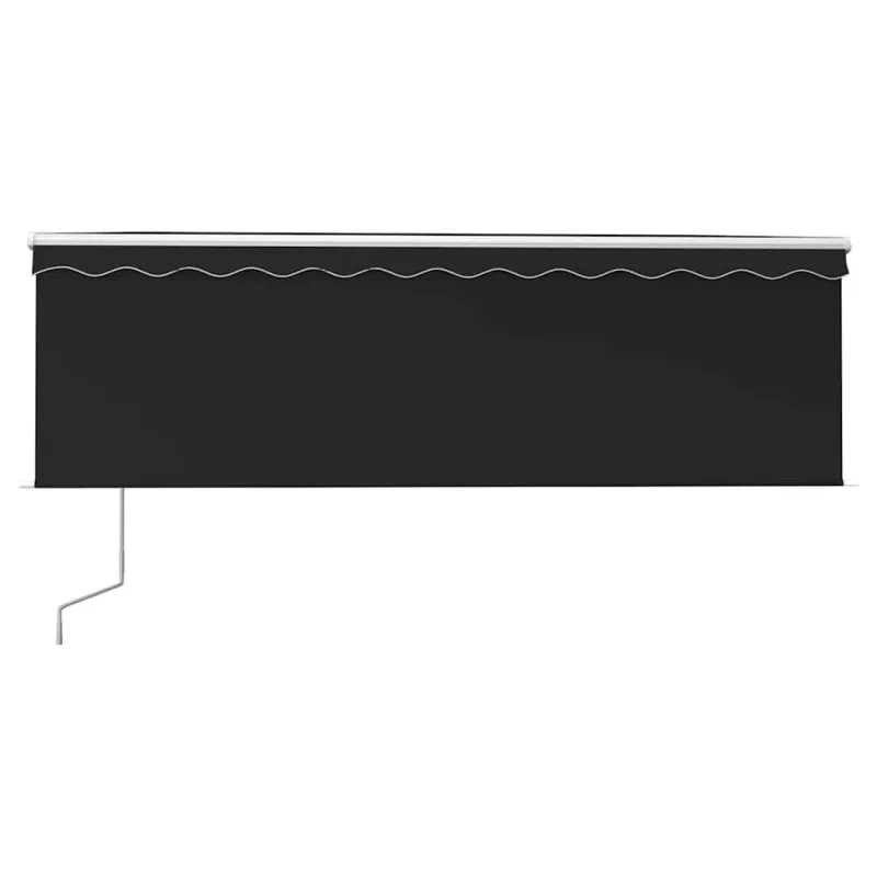 Markizė su uždanga/LED/vėjo jutikliu, antracito, 4,5x3m