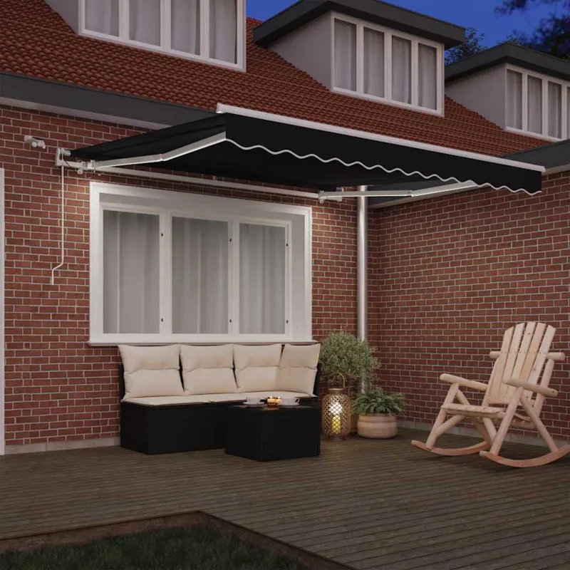Ištraukiama markizė Juoda 350 x 250 cm Poliesteris ir Metalas