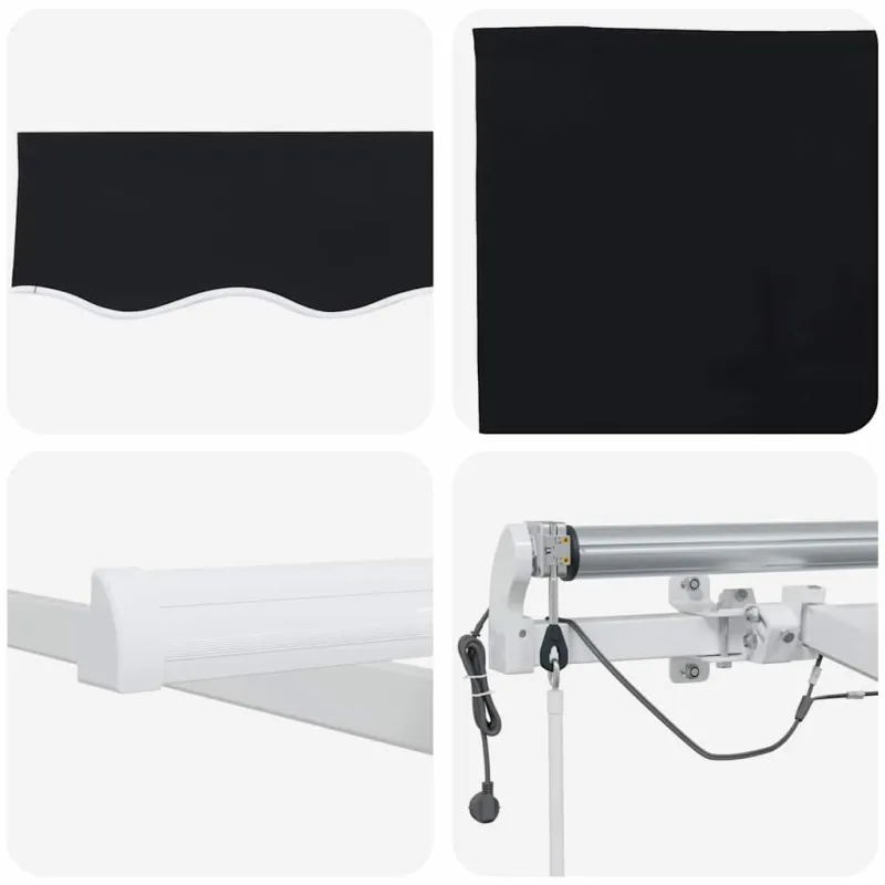 Ištraukiama markizė Juoda 350 x 250 cm Poliesteris ir Metalas