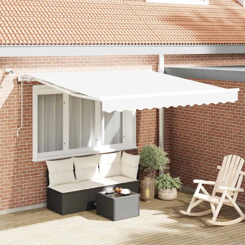Ištraukiama markizė Balta 350 x 250 cm Poliesteris ir Metalas