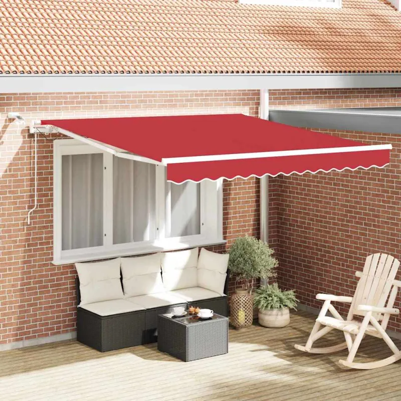 Ištraukiama markizė Raudona 350 x 250 cm Poliesteris ir Metalas