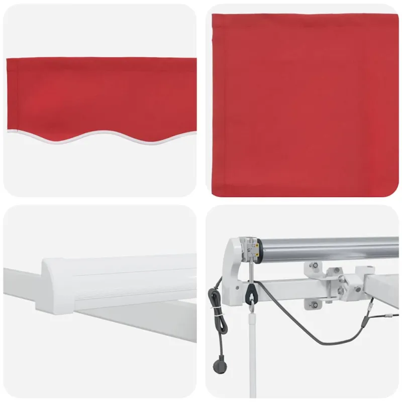Ištraukiama markizė Raudona 350 x 250 cm Poliesteris ir Metalas