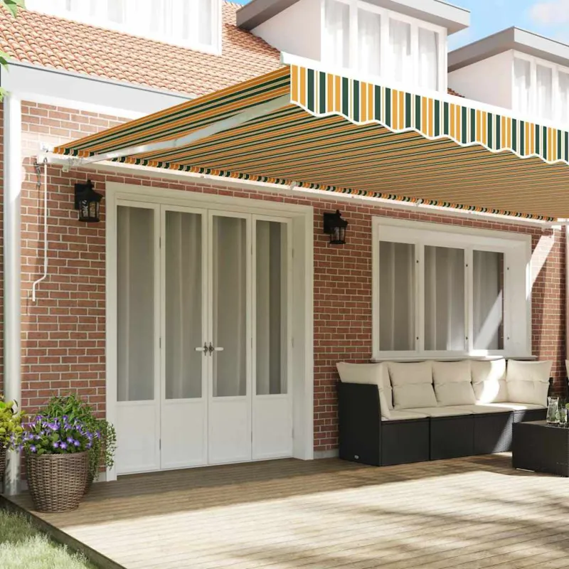 Elektrinė ištraukiama pavėsinė Žalia ir geltona 600 × 350 cm