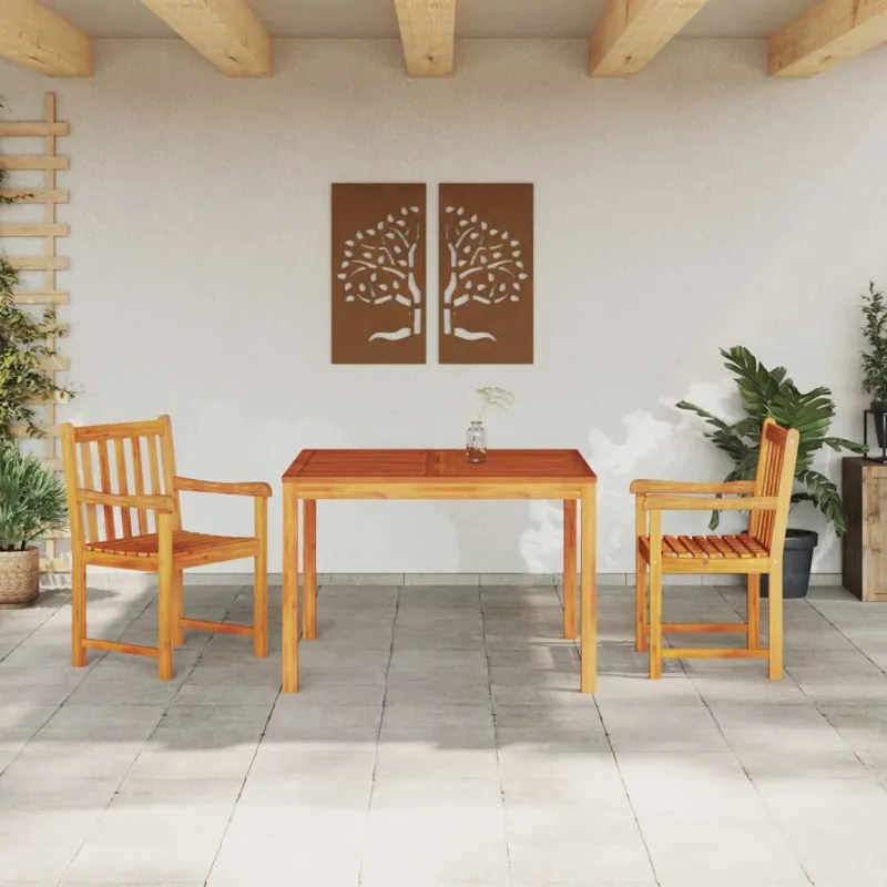 Sodo valgomojo komplektas 3 pcs Ruda Akacijos medienos masyvas