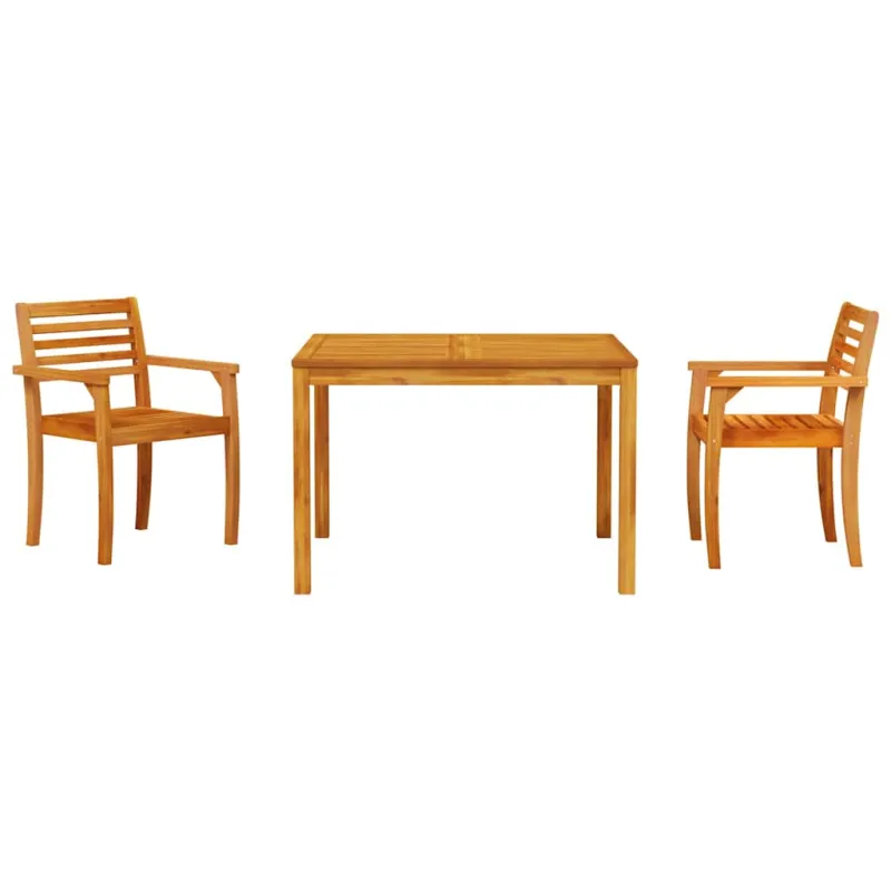 Sodo valgomojo komplektas 3 pcs Ruda Kietos akacijos mediena