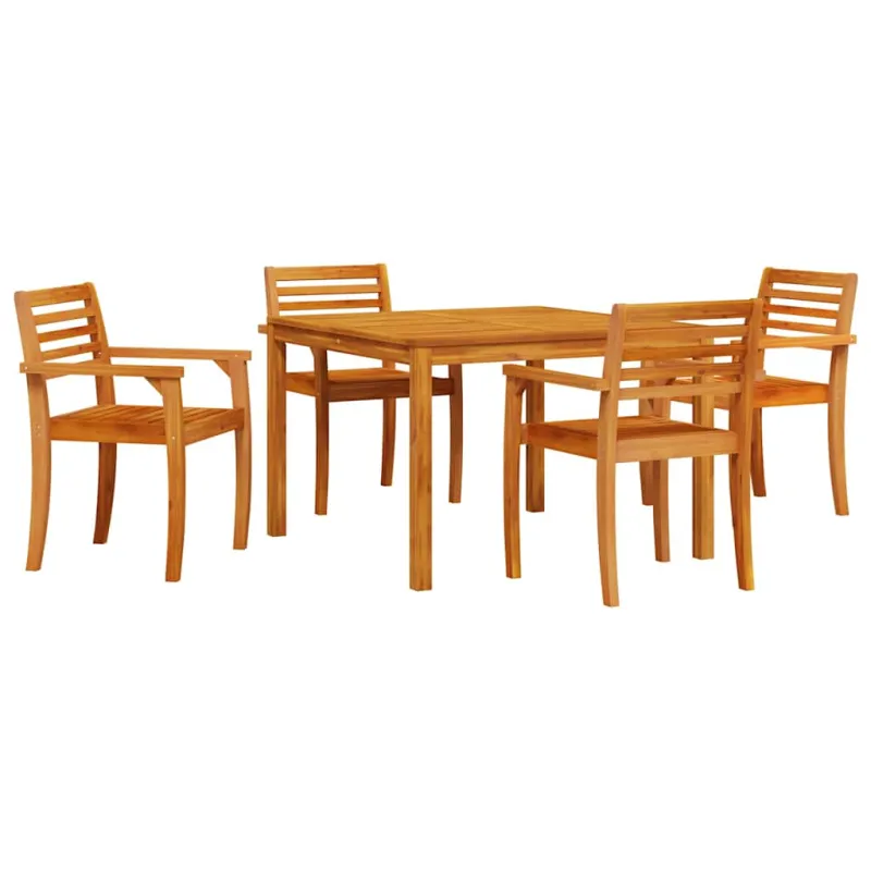 Sodo valgomojo komplektas 5 pcs Ruda Kietos akacijos mediena