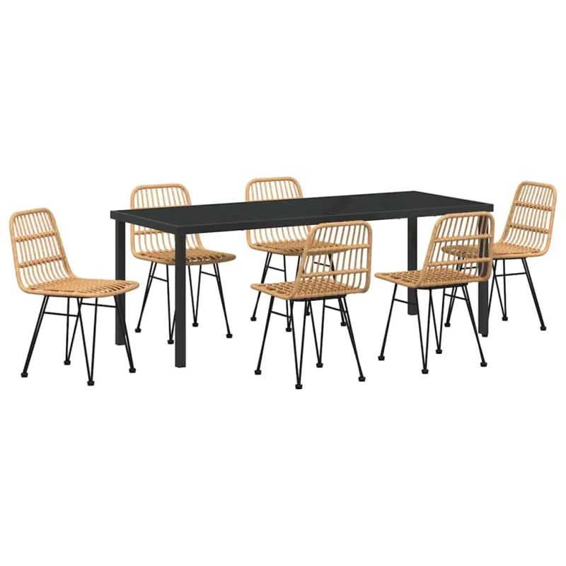 Sodo valgomojo komplektas 7 pcs Ruda