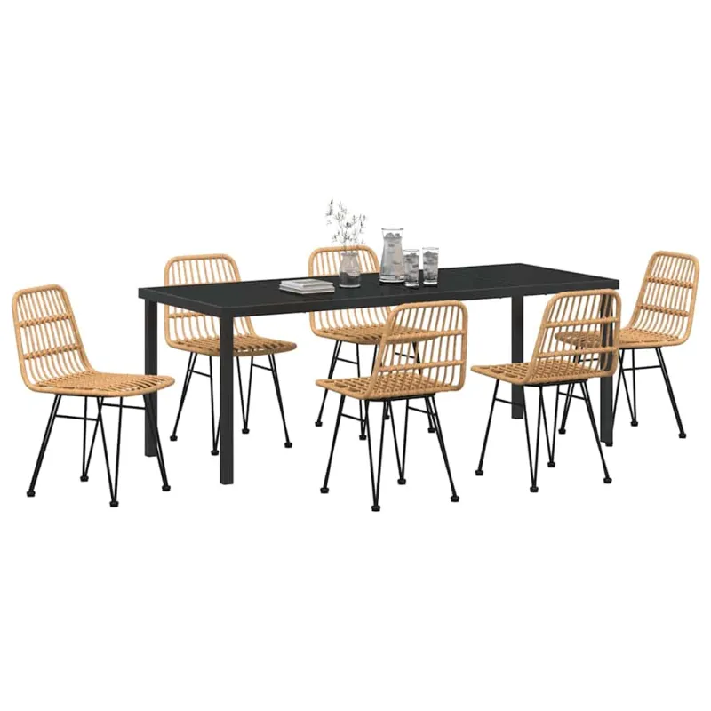 Sodo valgomojo komplektas 7 pcs Ruda