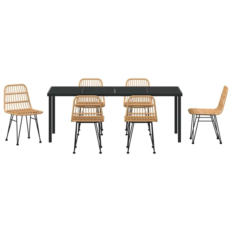 Sodo valgomojo komplektas 7 pcs Ruda
