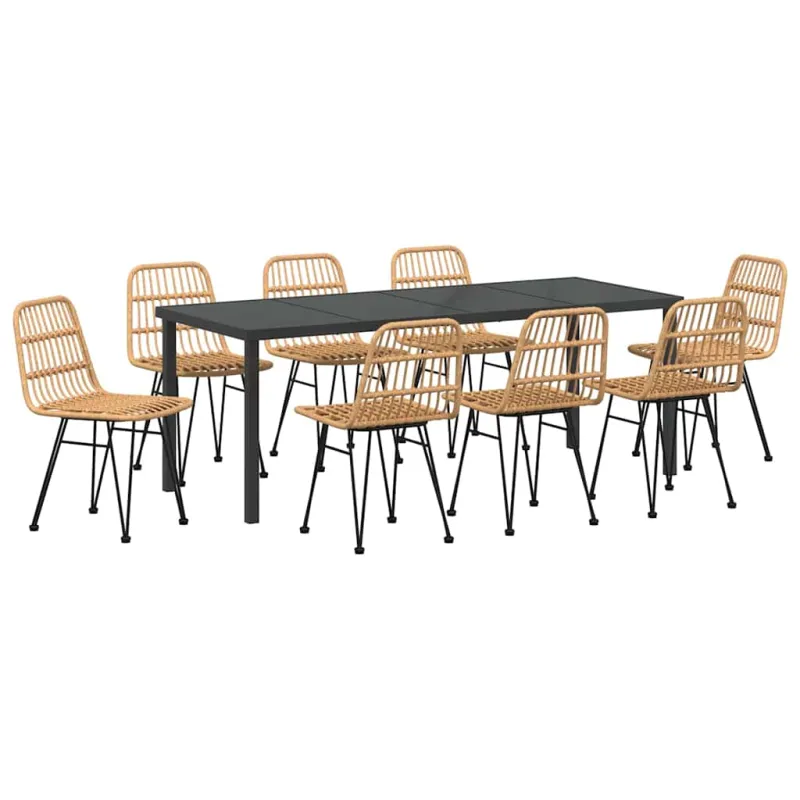 Sodo valgomojo komplektas 9 pcs Ruda