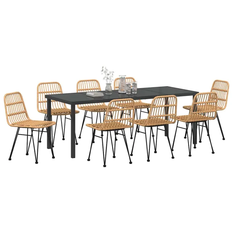 Sodo valgomojo komplektas 9 pcs Ruda