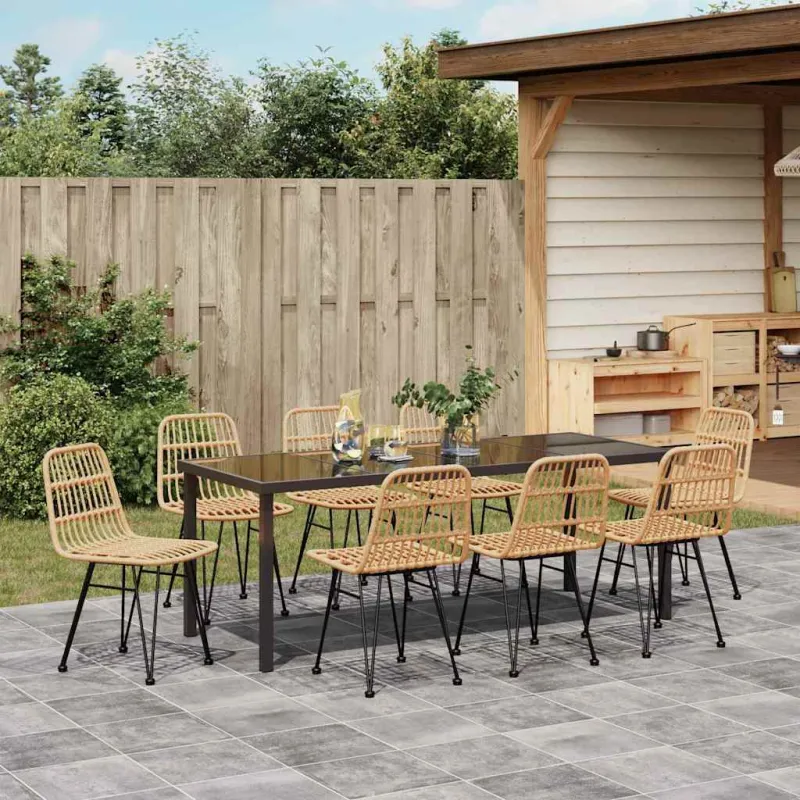 Sodo valgomojo komplektas 9 pcs Ruda