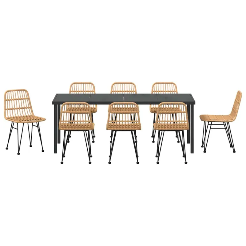 Sodo valgomojo komplektas 9 pcs Ruda
