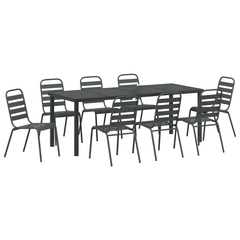 Sodo valgomojo komplektas 9 pcs Antracitas