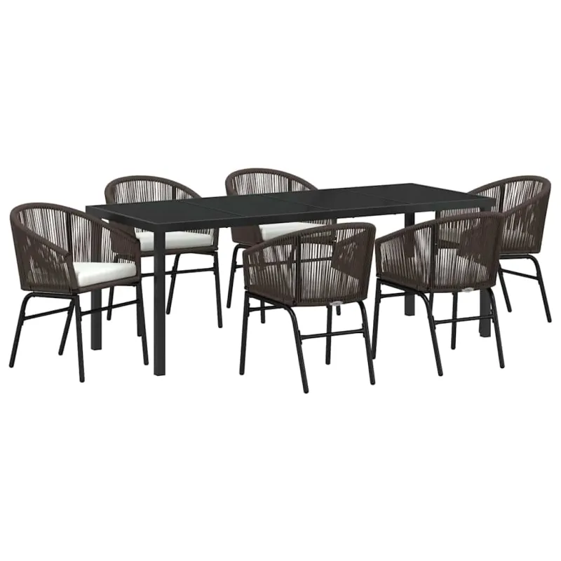 Sodo valgomojo komplektas 7 pcs Ruda