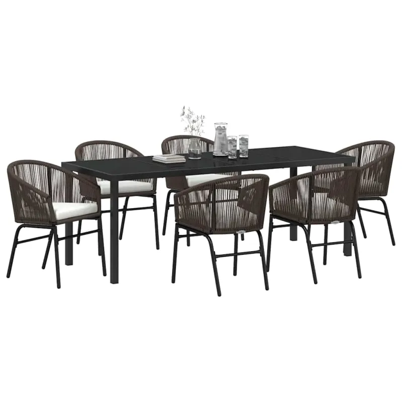 Sodo valgomojo komplektas 7 pcs Ruda