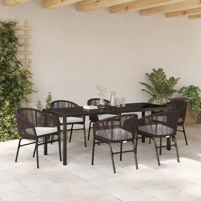 Sodo valgomojo komplektas 7 pcs Ruda