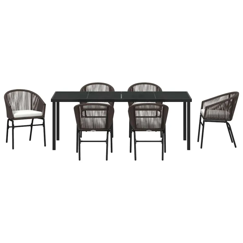 Sodo valgomojo komplektas 7 pcs Ruda