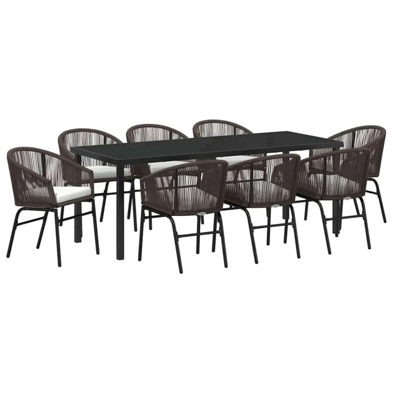 Sodo valgomojo komplektas 9 pcs Ruda