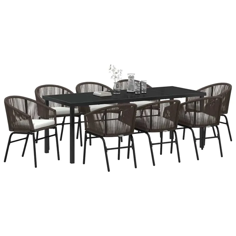 Sodo valgomojo komplektas 9 pcs Ruda
