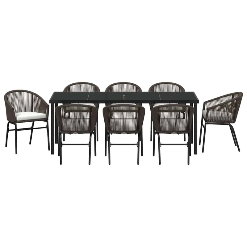 Sodo valgomojo komplektas 9 pcs Ruda