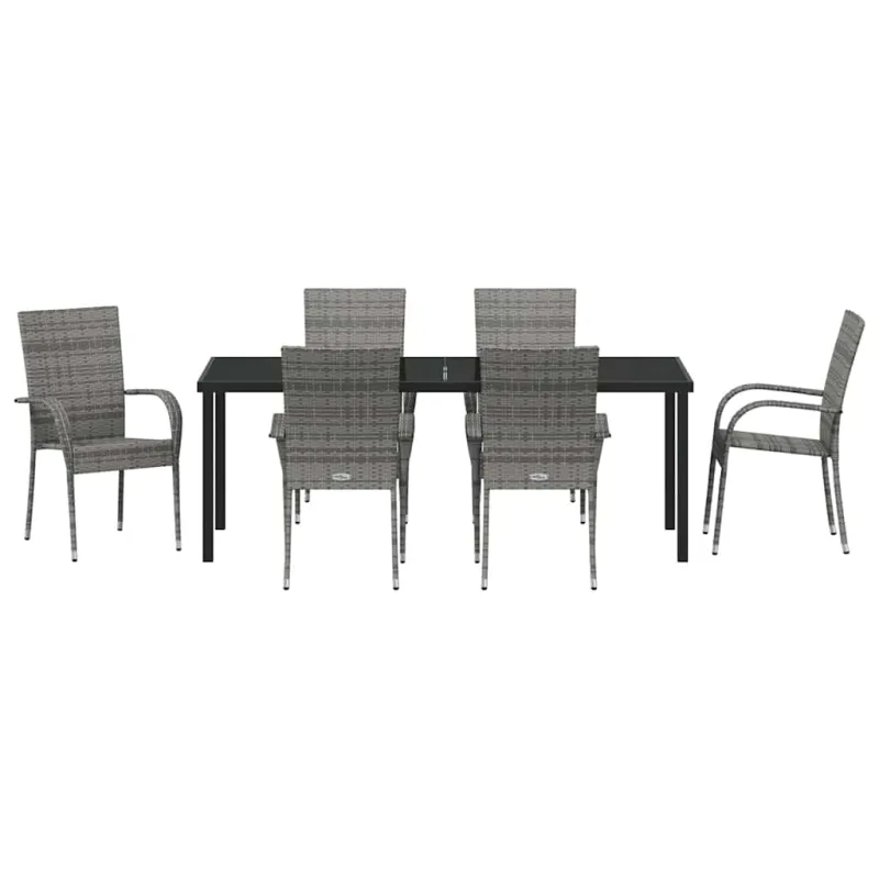 Sodo valgomojo komplektas 7 pcs Pilka