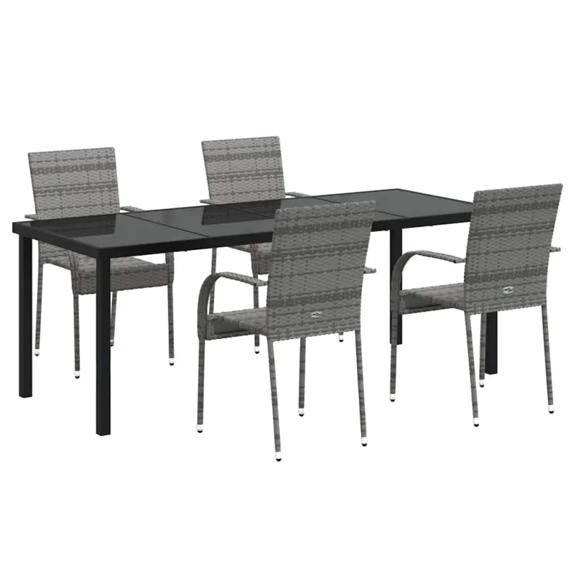 Sodo valgomojo komplektas 5 pcs Pilka
