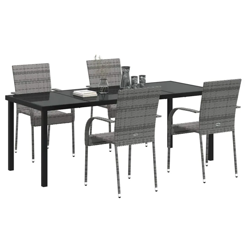 Sodo valgomojo komplektas 5 pcs Pilka