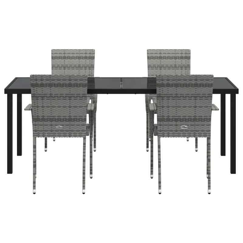 Sodo valgomojo komplektas 5 pcs Pilka