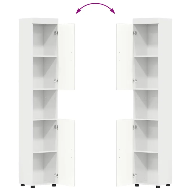 Vonios baldų rinkinys TULUM 3 pcs Aukštai blizganti balta