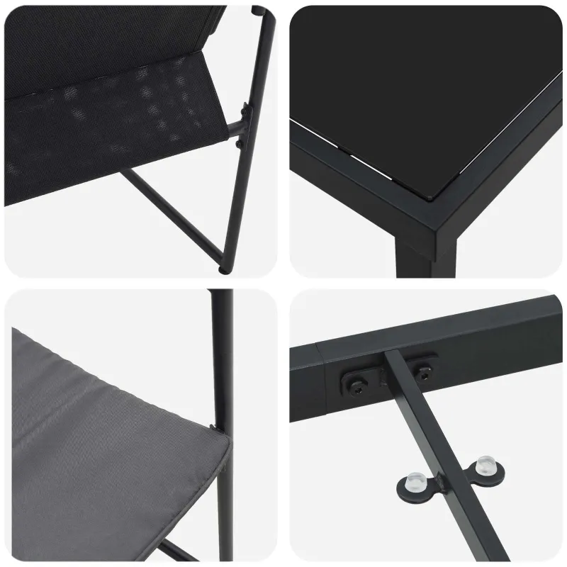 Sodo valgomojo komplektas 9 pcs Juoda ir Antracitas