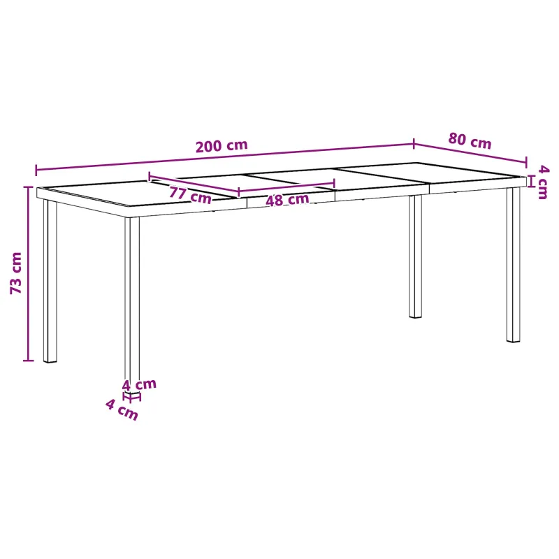 Sodo valgomojo komplektas 9 pcs Juoda ir Antracitas