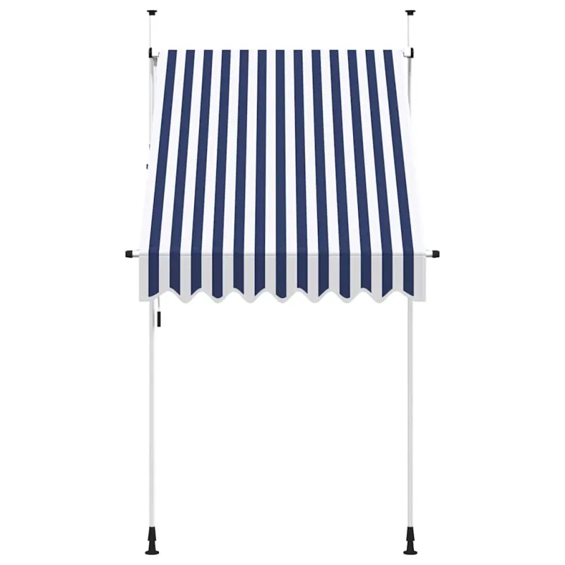 Rankiniu būdu ištraukiama markizė, mėlyni/balti dryžiai, 150cm