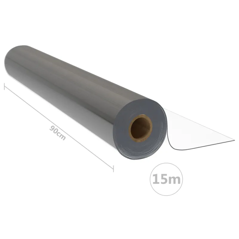 Apsauginės stalo plėvelės ritinys, skaidrus, 0,9x15m, PVC, 1,6mm