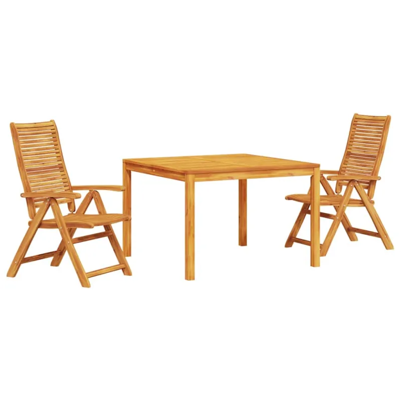 Sodo valgomojo komplektas 3 pcs Ruda Kietos akacijos mediena