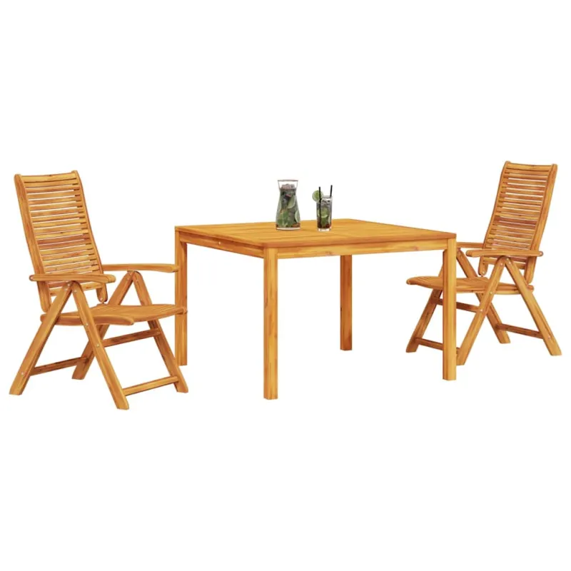 Sodo valgomojo komplektas 3 pcs Ruda Kietos akacijos mediena