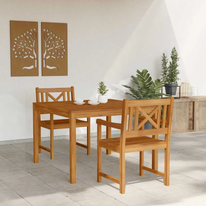 Sodo valgomojo komplektas 3 pcs Ruda Akacijos medienos masyvas