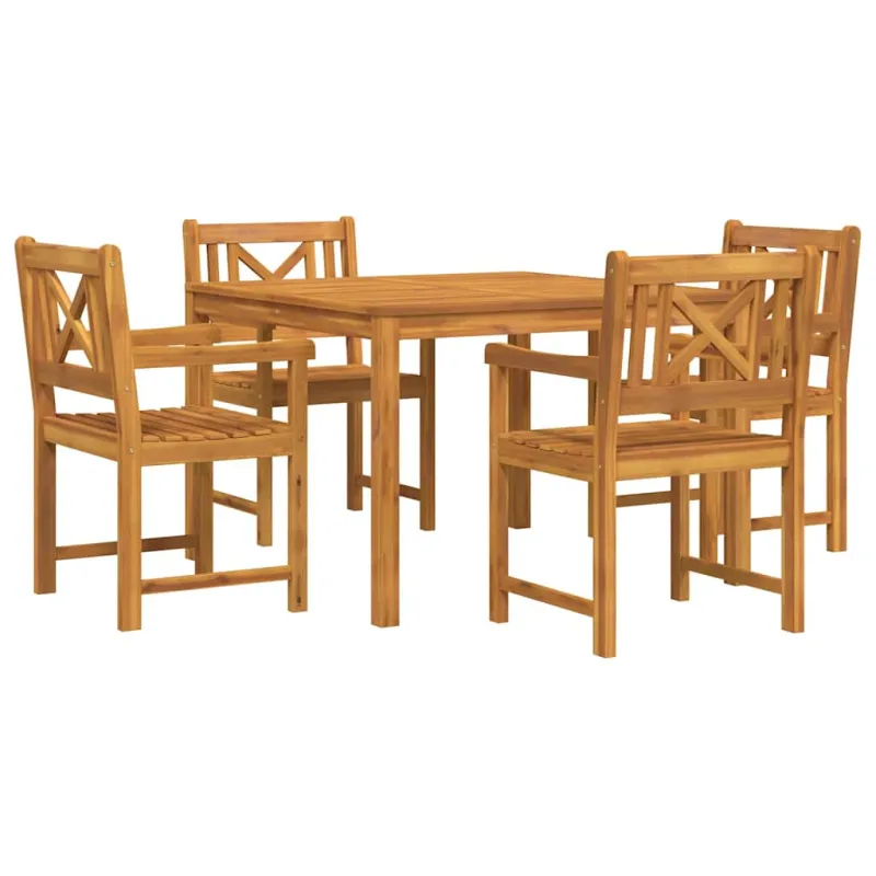 Sodo valgomojo komplektas 5 pcs Ruda Akacijos medienos masyvas