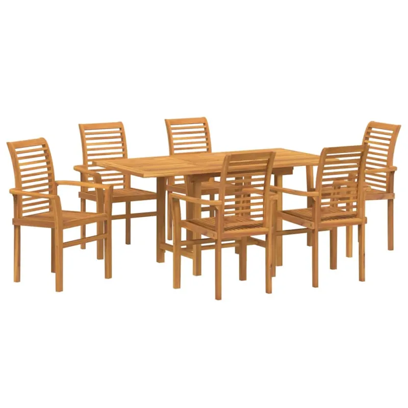 Sodo valgomojo komplektas 7 pcs Ruda Kieto teka medžio