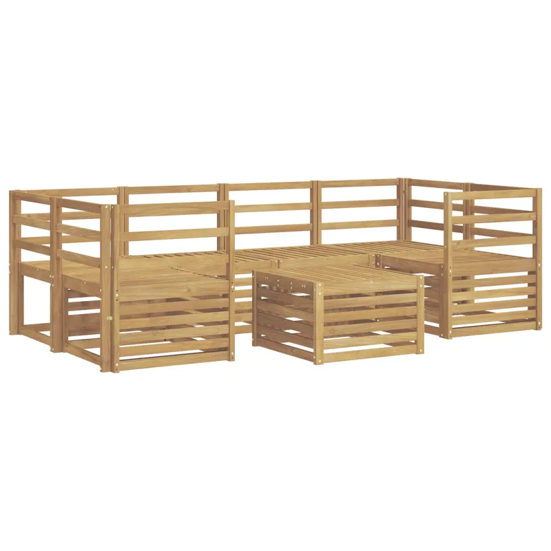 Lauko sofos komplektas 7 pcs Balta Kietos akacijos mediena