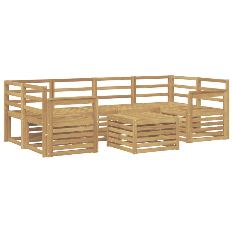 Lauko sofos komplektas 7 pcs Balta Kietos akacijos mediena