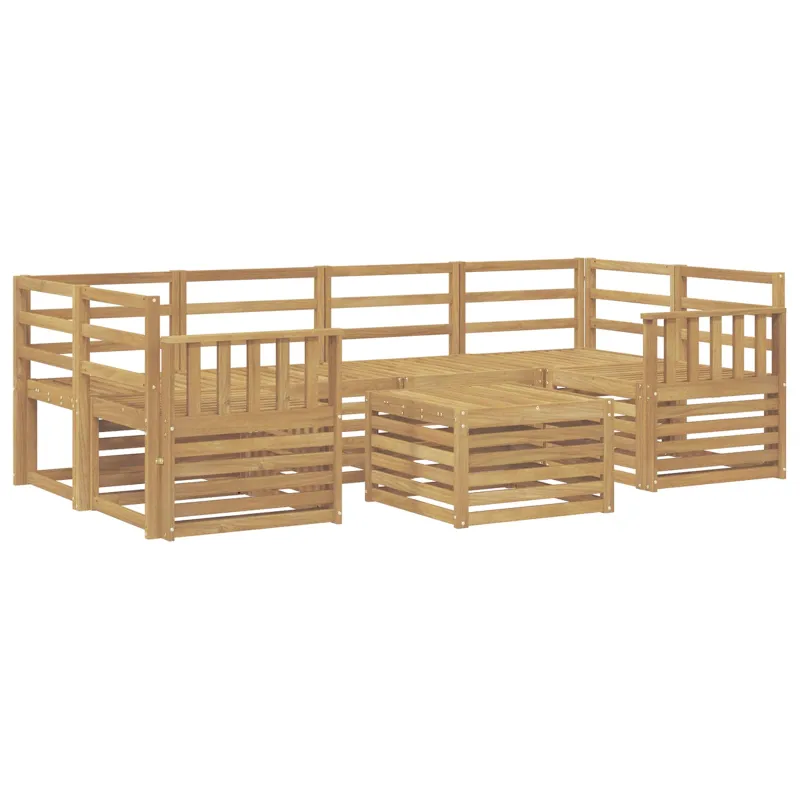 Lauko sofos komplektas 7 pcs Balta Kietos akacijos mediena