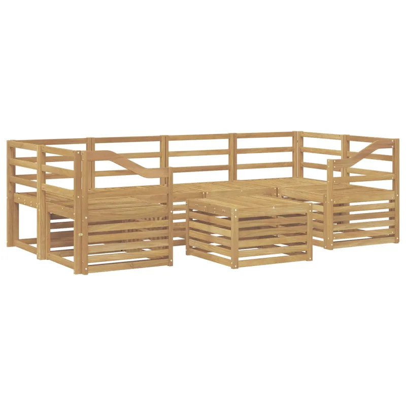 Lauko sofos komplektas 7 pcs Balta Kietos akacijos mediena