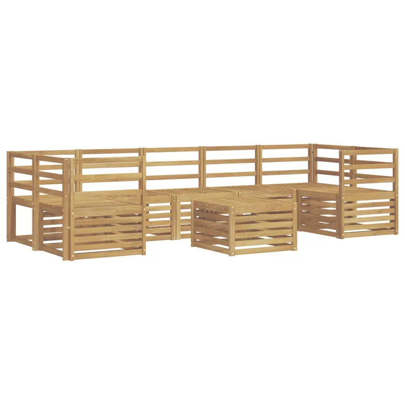 Lauko sofos komplektas 8 pcs Balta Kietos akacijos mediena