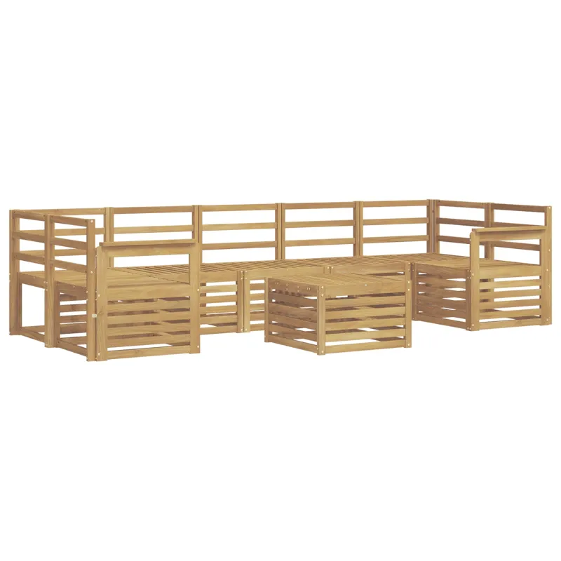 Lauko sofos komplektas 8 pcs Balta Kietos akacijos mediena