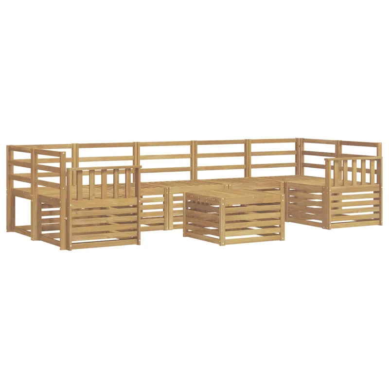Lauko sofos komplektas 8 pcs Balta Kietos akacijos mediena